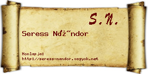 Seress Nándor névjegykártya