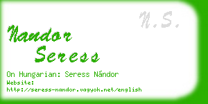 nandor seress business card